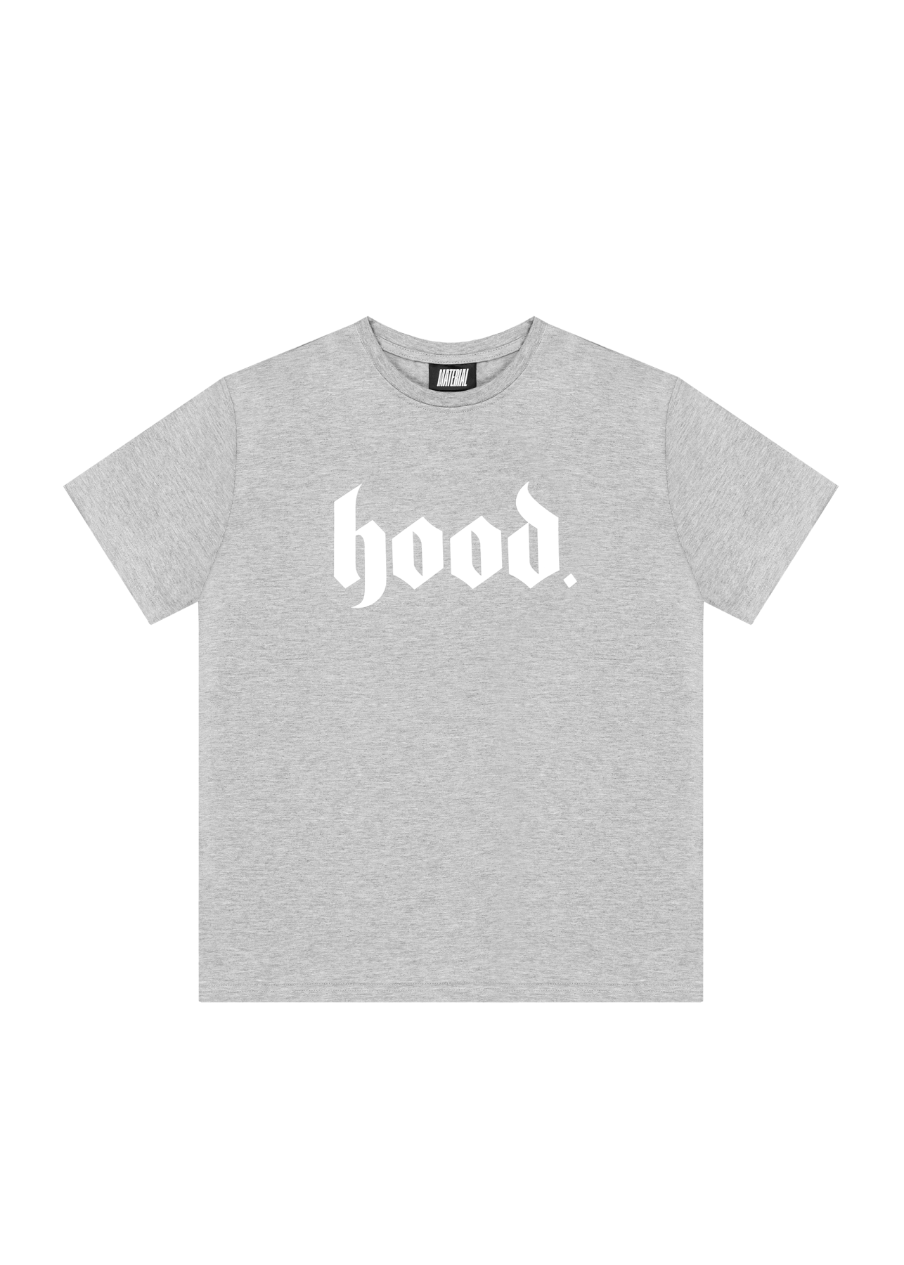 T-SHIRT HOOD SZARY MELANŻ