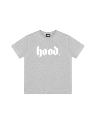 T-SHIRT HOOD SZARY MELANŻ